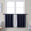 Simplebrand Ava Navy Blue Short 30 Inches Blackout Curtain 2 Panels Set by Simplebrand