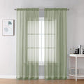Chyhomenyc Sheer Sage Green Curtains 90 inches Long 2 Panels, Light Filtering by Chyhomenyc