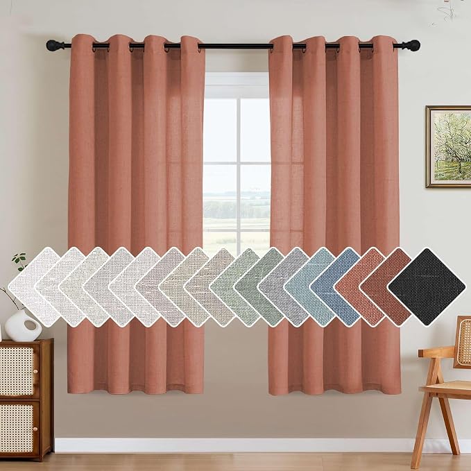 H.VERSAILTEX Linen Curtains Home Decorative Nickel Grommet Curtains Privacy by HVERSAILTEX