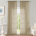 OWENIE Taupe Sheer Curtains 120 Inches Long 2 Panels Set, Airy Lightweight by OWENIE