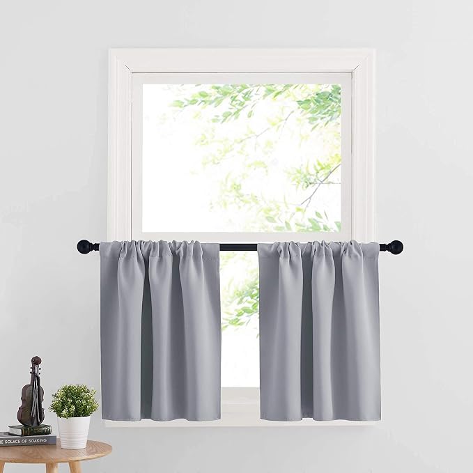 RYB HOME Cafe Blackout Curtains 24 inch Length, RV Curtains by RYBHOME