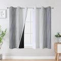 Estelar Textiler Grey and Greyish White Blackout Curtains 54 Inch Length by ESTELARTEXTILER
