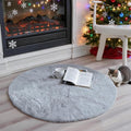 ThreadGlobe Fluffy Faux Rabbit Fur Circle Rug 3'x3', Cloud-Soft Area Rug by Unknown