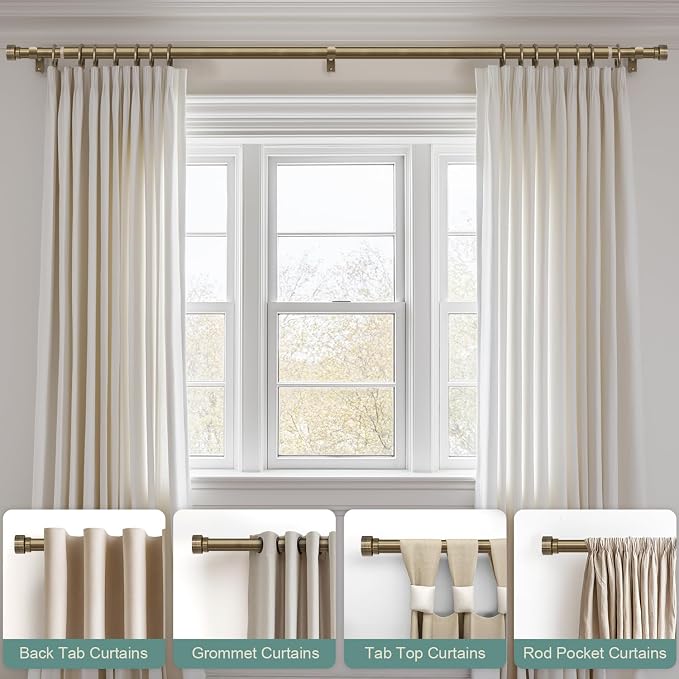 Lootkell 2 Pack Bronze Curtain Rods - Image 4