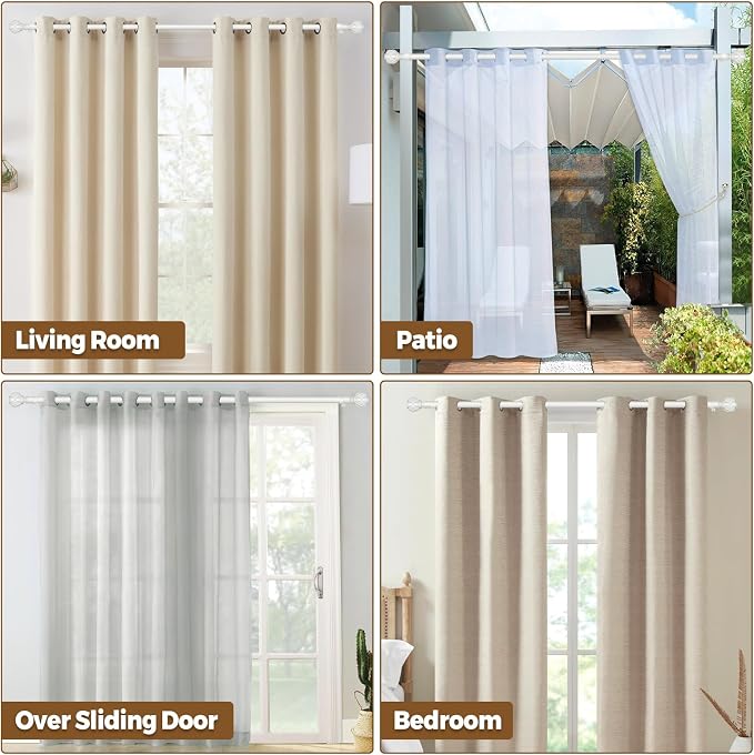 KAMANINA Curtain Rods for Windows 48 to 84 Inch, 7/8 Inch Decorative Drapery - Image 8