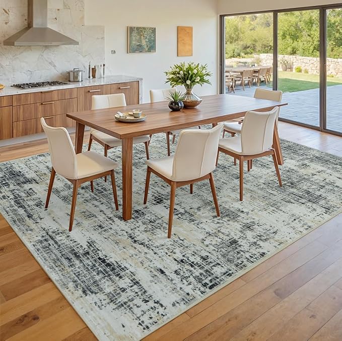 10x12 Area Rugs for Living Room Washable Rug: Anti-Skid Abstract Modern Living - Image 9