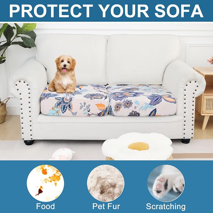 Smiry Printed Couch Cushion Covers, Stretch Soft Couch Covers - Image 7