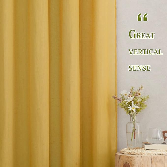 NICETOWN Linen Sheer Curtains 72 inch Length 2 Panels, Grommet Linen Blend - Image 5