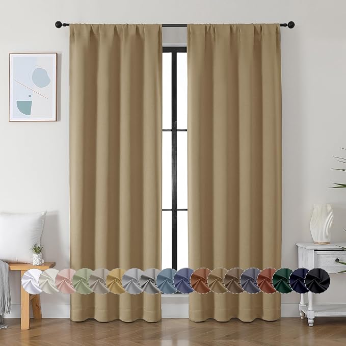 Simplebrand Ava Taupe Blackout Curtains by Simplebrand