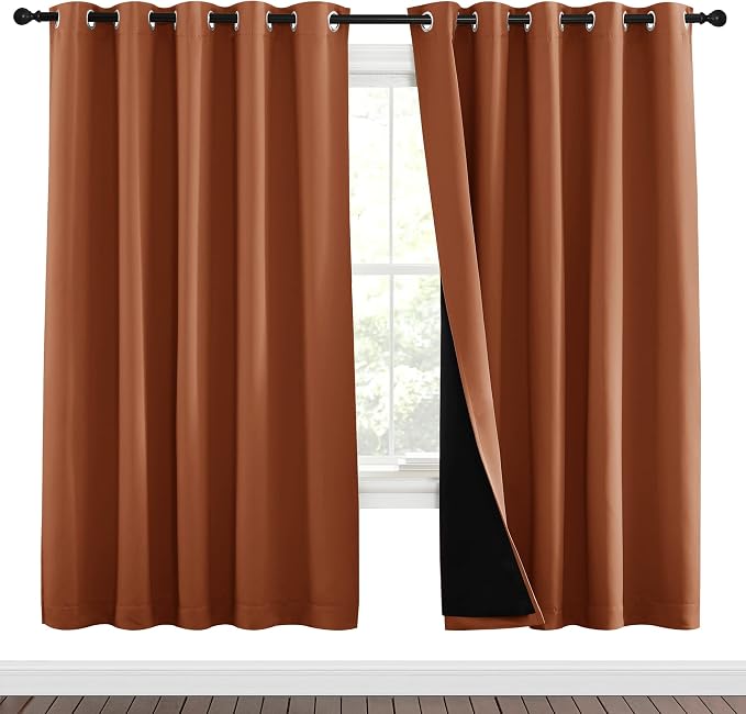 NICETOWN 100% Blackout Window Curtain Panels, Full Light Blocking Drapes - Image 2
