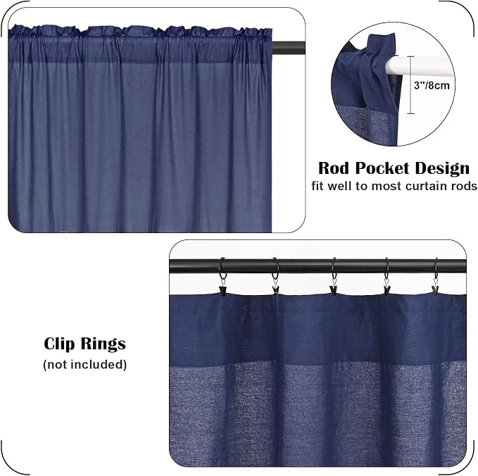 FRAMICS Farmhouse Cotton Linen Curtains - Image 5