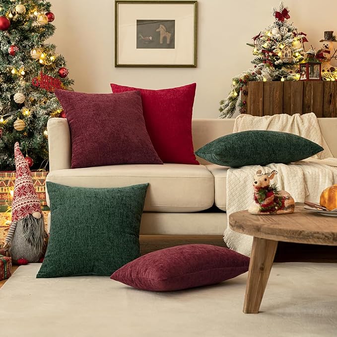 MIULEE Pack of 2 Red Couch Throw Pillow Covers 20x20 Inch Soft Polyester - Image 6
