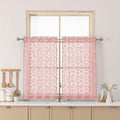 Chyhomenyc Blush Pink Sheer Curtains 36 Inch Length, Light Filtering Leaf by Chyhomenyc