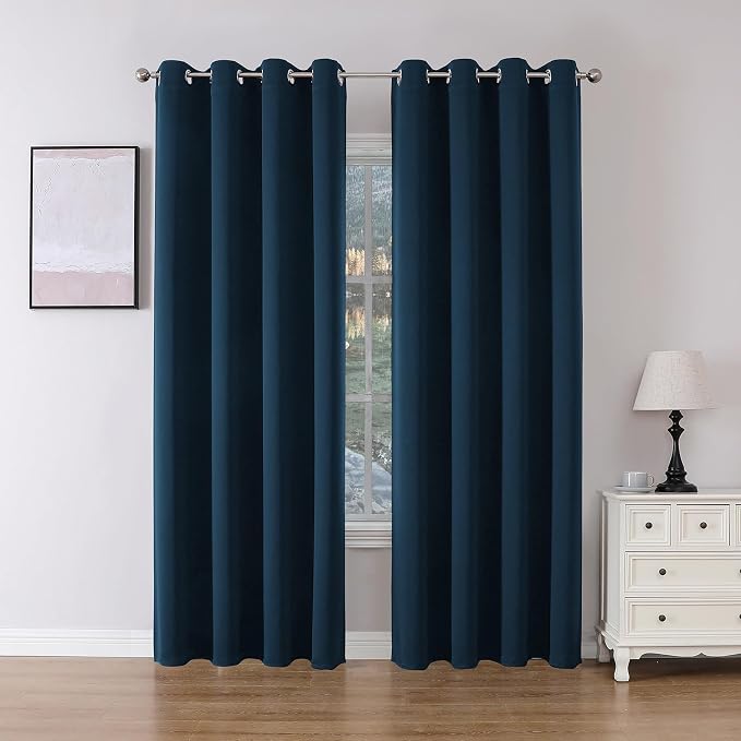 Joydeco Blackout Curtains 90 inch Long 2 Panels Set, Thermal Insulated Long by JOYDECO