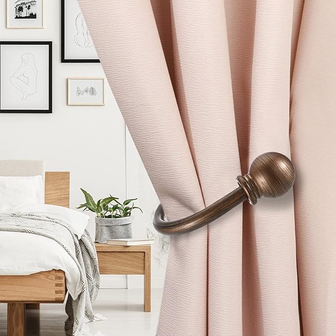 Sumnacon Set of 2 Decorative Curtain Holdbacks, Wall Mounted Aluminum Alloy - Image 4