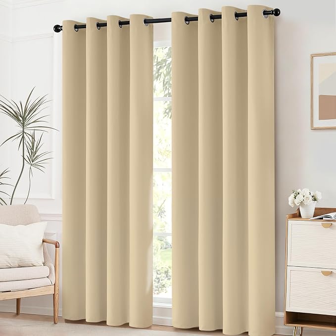 Yakamok Curtains 63 Inch Length Room Darkening Thermal Insulated Window - Image 2