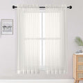 OWENIE Ivory Sheer Curtains 68 Inch Length 2 Panels Set by OWENIE