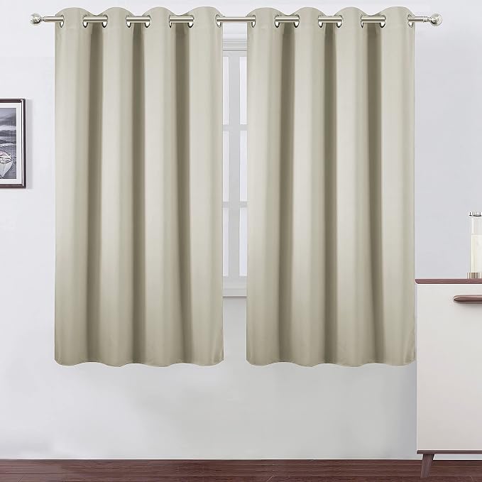 LEMOMO Light Beige Thermal Blackout Curtains/52 x 63 Inch/Set of 2 Panels Room by Lemomo