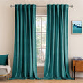 MIULEE Teal Velvet Curtains 90 inches 2 Panels by MIULEE