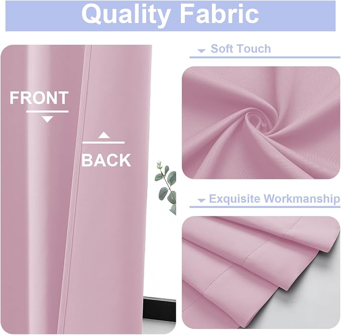 Simplebrand Ava Pink Blackout Curtains - Image 3