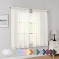 Simplebrand Ivory Short Sheer Curtains 45 Inch Length by Simplebrand