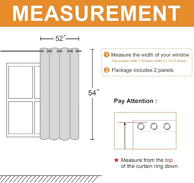 Blackout Curtains for Bedroom, Peacock Teal, 52 x 54 Inch, 2 Panels | Thermal - Image 7