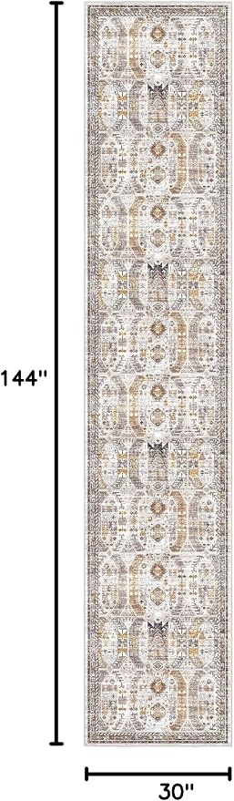 Madane Hallway Runner Rug 2'6''x12' Kitchen Runner, Non Slip Vintage Runners - Image 2