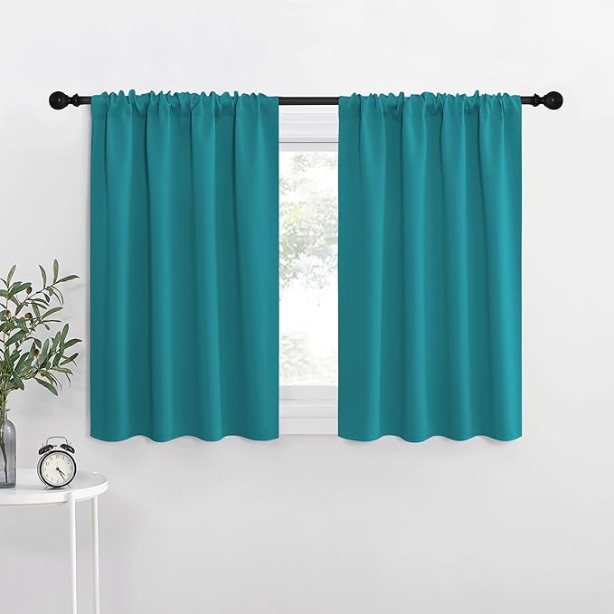 NICETOWN Blackout Curtains for RV Windows, Peacock Blue, 2 Panels, Room by NICETOWN