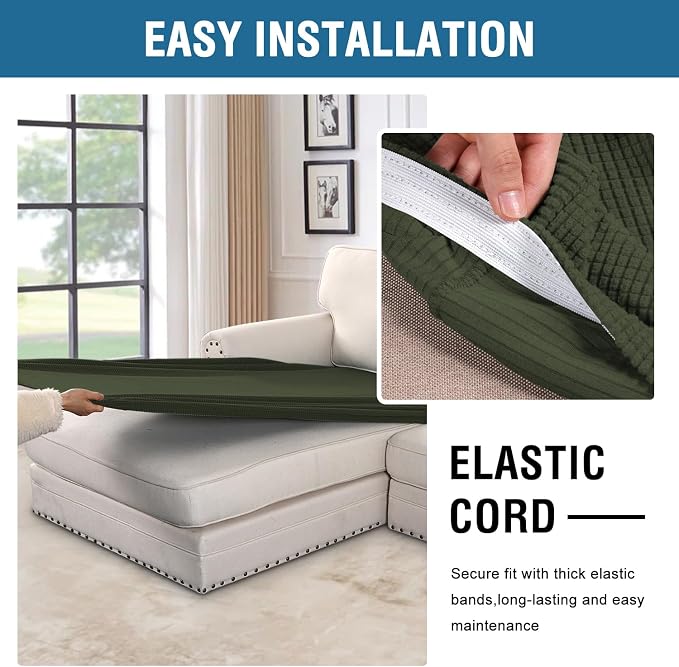 H.VERSAILTEX Super Stretch Individual Chaise Cover Sectional Couch Covers - Image 5