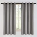NICETOWN Chrome Gray Bedroom Curtains 63 inch Length 2 Panels, Grommet Window by NICETOWN