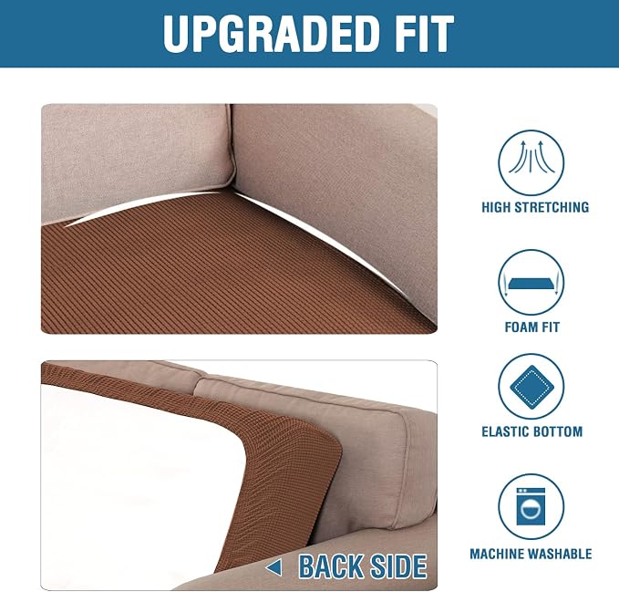 H.VERSAILTEX Super Stretch Individual Seat Cushion Covers Sofa Covers Couch - Image 6