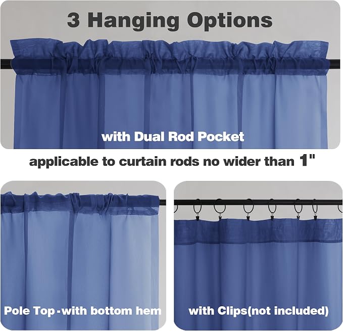 Chyhomenyc Royal Blue Sheer Valances - Image 5