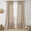 Nanspring Sepia Beige Linen Curtains 84 Inch Length 2 Panels Set by Nanspring