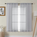 Gwine Light Grey Sheer Curtains 63 Inch Length by Gwine