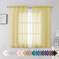 Aiyufeng Yellow Sheer Curtains 54 Inch Length 2 Panels Set, Light Filtering by Aiyufeng