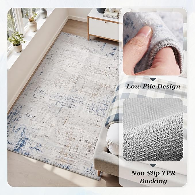 3 x 5 Rug Small Non Slip Area Rug Ultra Soft Machine Washable Low Pile Modern - Image 3