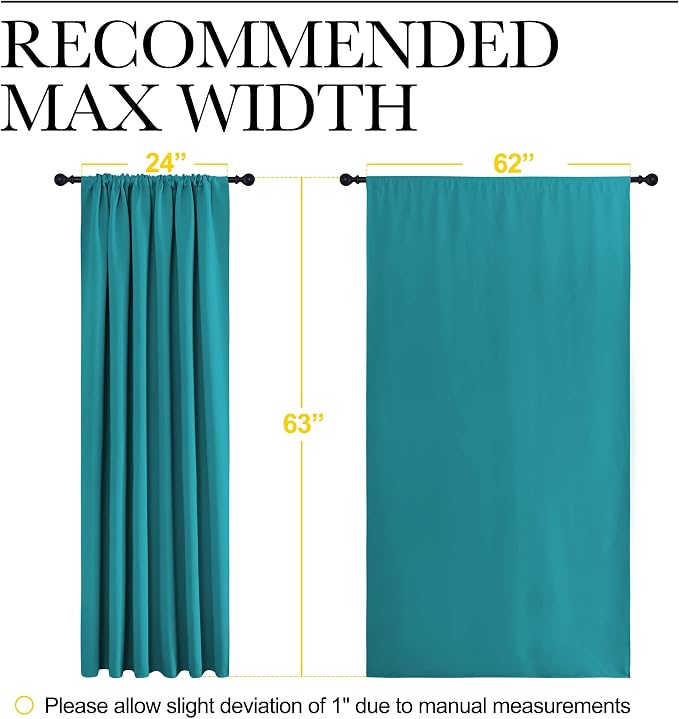 NICETOWN Peacock Blue Blackout Curtains Panels - Image 7