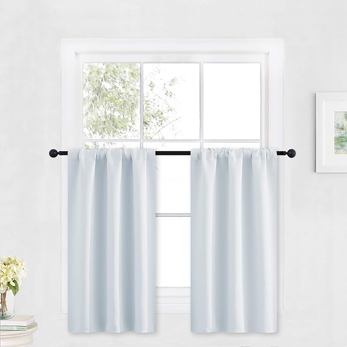 RYB HOME Cafe Curtains 30 inch Length, Short Light UV Heat Blocking Energy by RYBHOME