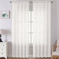 Lecloud Leia Ivory Sheer Curtains 120 Inches Long 2 Panels, Jacquard Textured by Lecloud