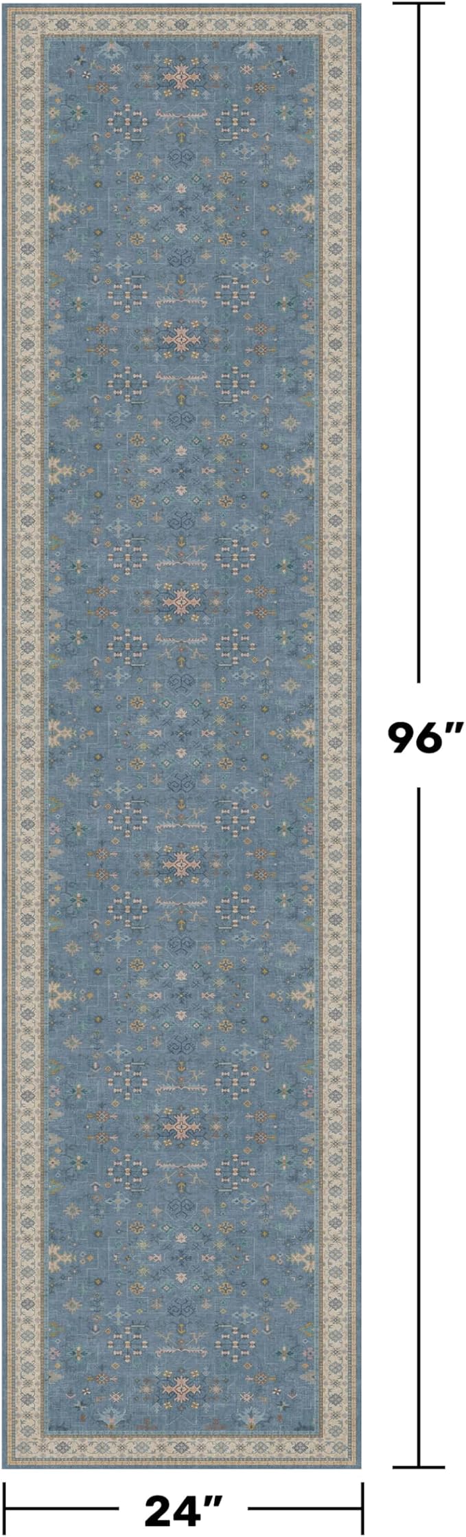 Hazo Haus Light Blue 2x8 Long Washable Runner - Image 2