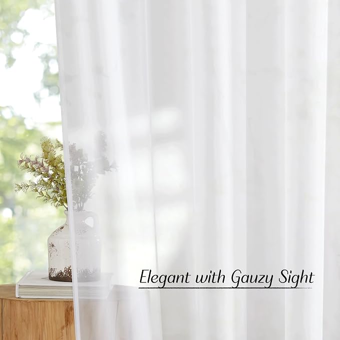 NICETOWN White Sheer Curtains 72 inches Long - Image 5