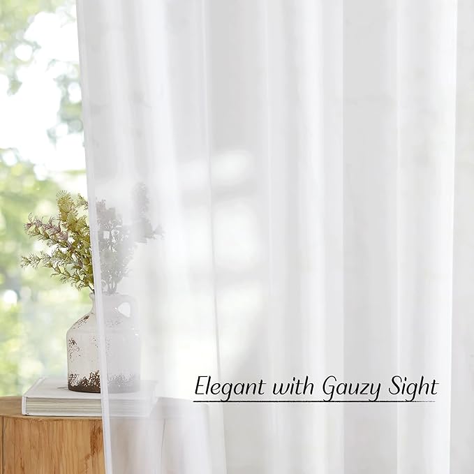 NICETOWN White Sheer 30 inch Curtains - Image 5