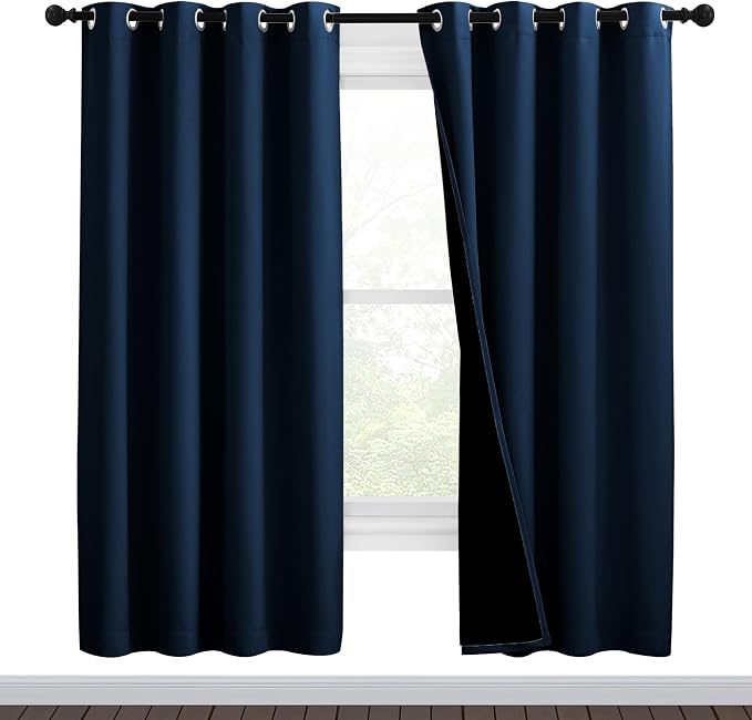 NICETOWN Moroccan Blue Full Shade Curtain Panels, Pair of Thermal Insulated & by NICETOWN