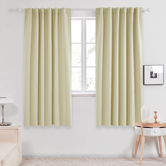 Deconovo Blackout Curtains, Thermal Insulated, W52 x L72 2 Panels, Back Tab - Image 2