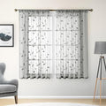HOMEIDEAS Grey/Gray Sheer Kitchen Curtains 52 x 45 Inch Length 2 Panels by HOMEIDEAS