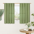 LAMIT 48 Inch Linen Curtains 2 Panels, Soft Faux Linen Light Filtering Panels by LAMIT