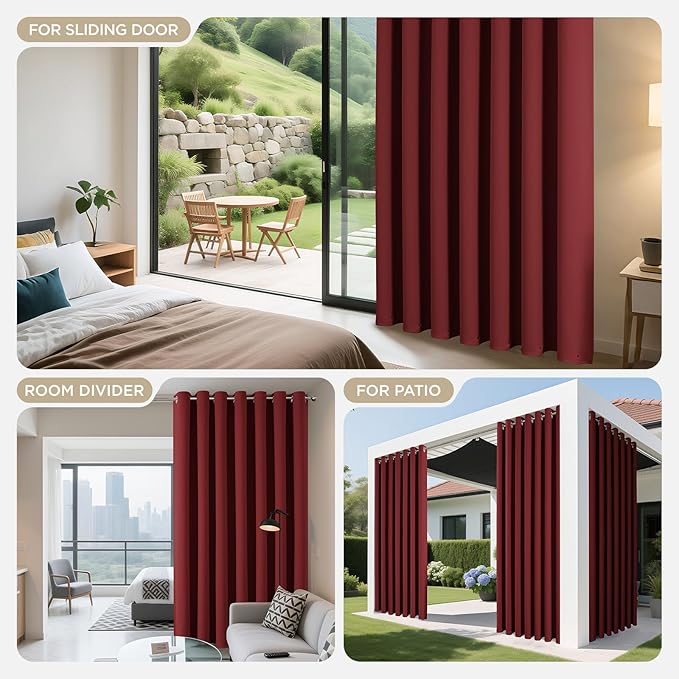Joydeco Blackout Patio Sliding Door Curtains 72 Inches Long, Grommet Privacy - Image 4