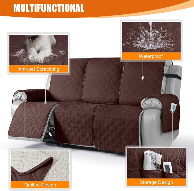 VANSOFY Waterproof Recliner Couch Covers, Sofa Covers 1-Piece Washable - Image 4