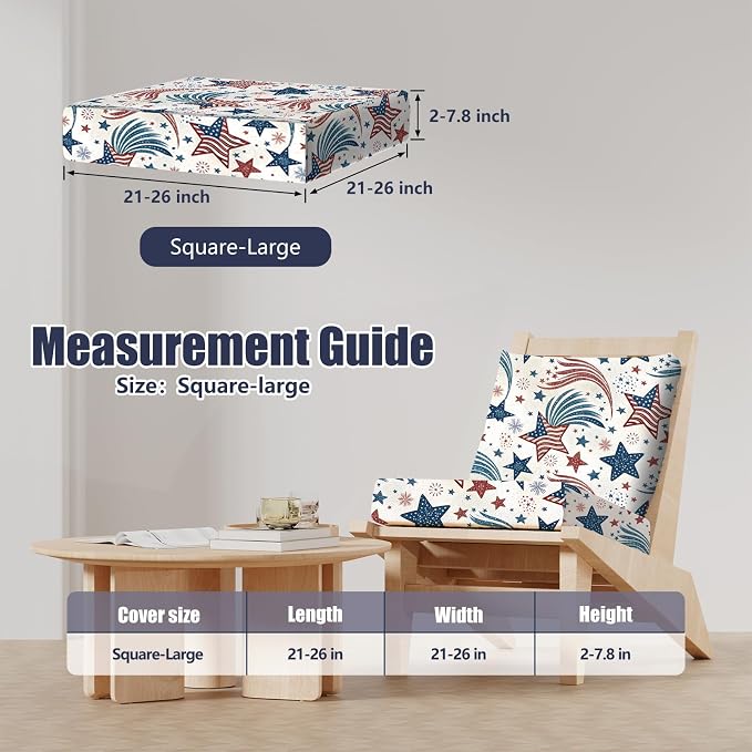 8Pcs Stretch Patio Cushion Covers, Outdoor Couch & Sofa Replacement Slipcovers - Image 2