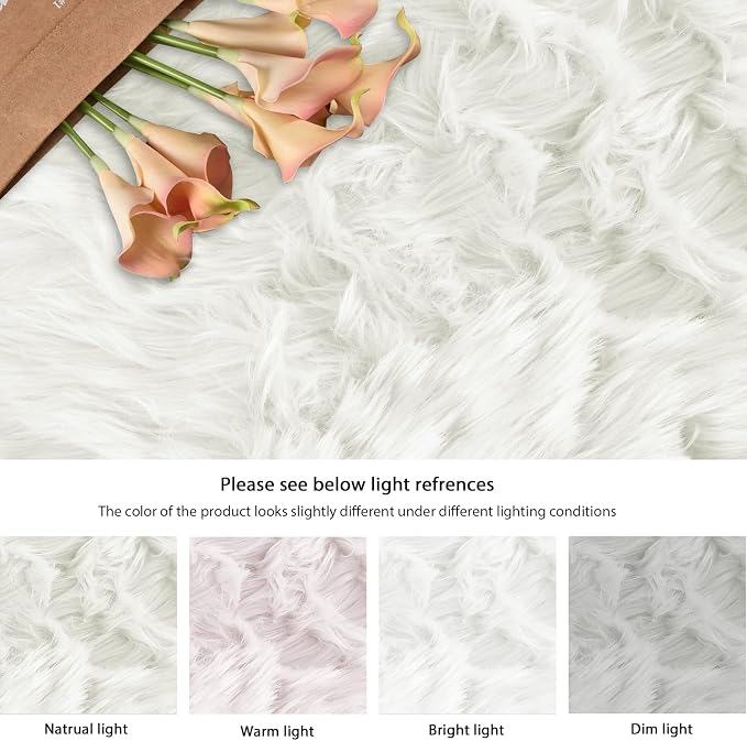 ORINOVA White Fluffy 5x7 Washable Area Rugs - Image 8